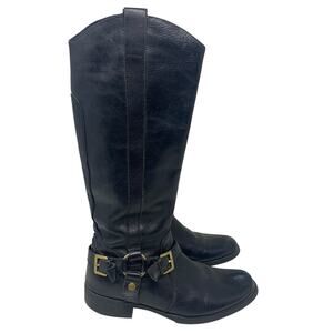 Miz Mooz Black Heeled Boots with Harness Detail